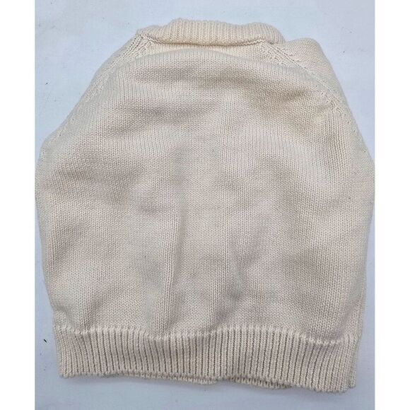 Baby Cardigan With Polka Dot Texture & Wooden Buttons Size 66 100% Cotton Cream - Picture 5 of 5